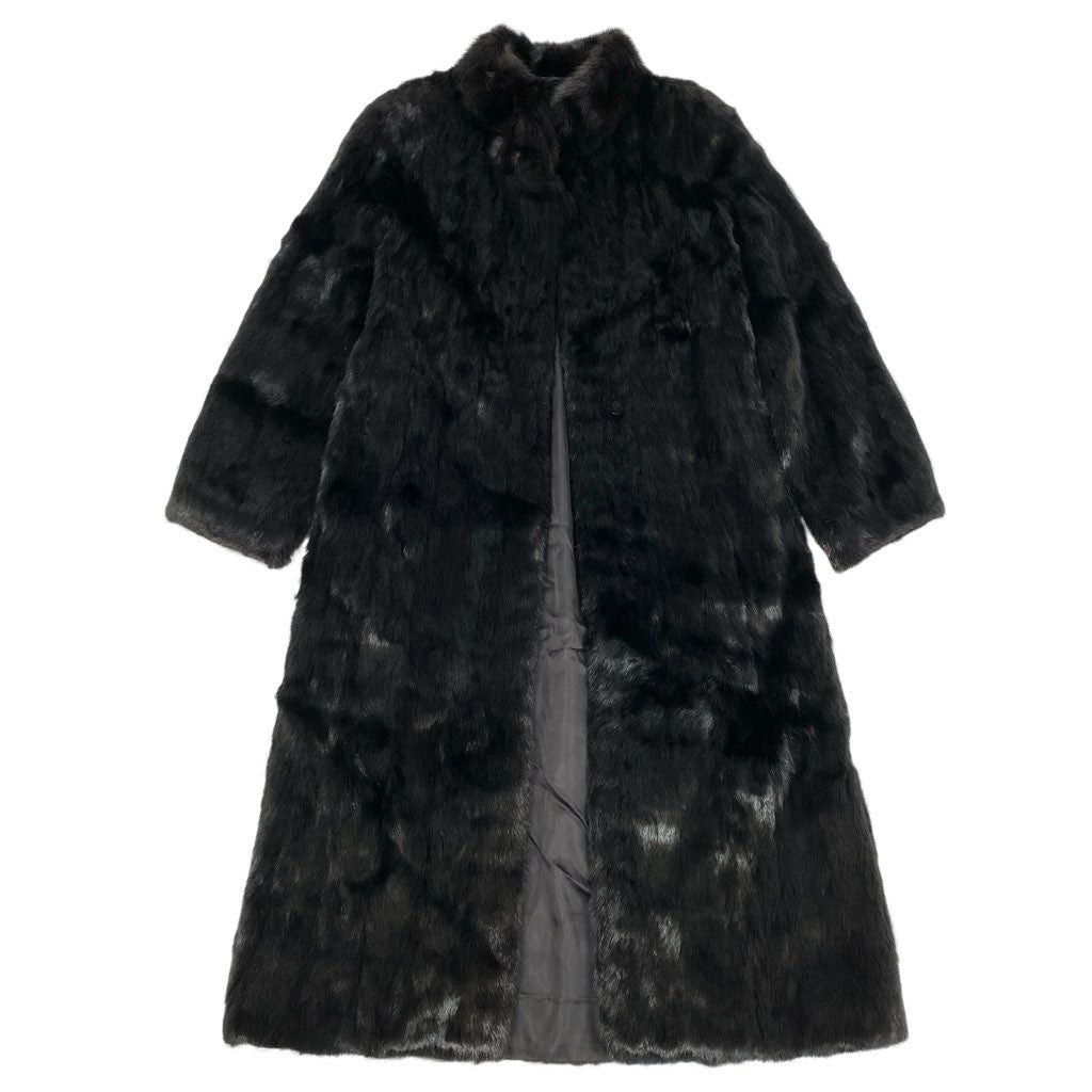 10L15 ダークミンク 丈115cm 超ロングコート サイズ9号 ブラック 本毛皮 MINK FUR リアルファー 毛質◎t18r