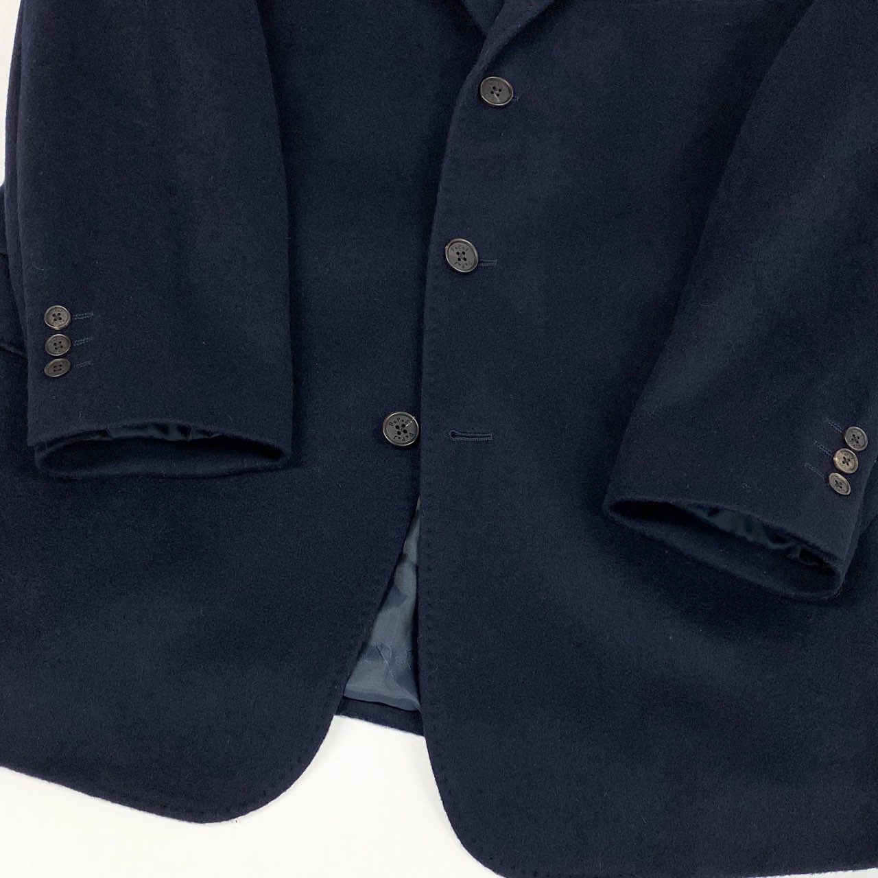 87l20 Papas パパス テーラードジャケット ブレザー 50 L ダークネイビー カシミア100 メンズ 紳士服u02t