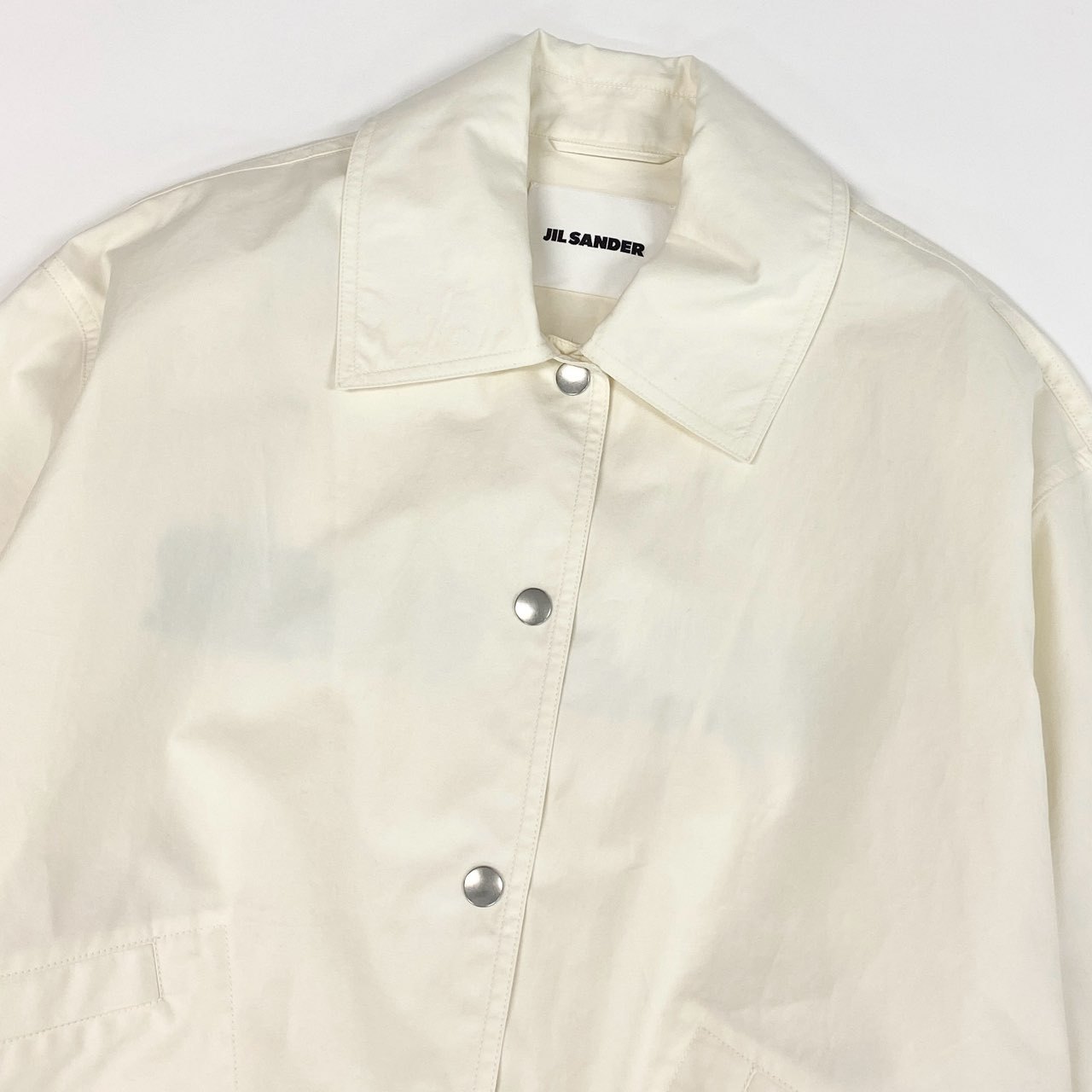 12a23 JIL SANDER ジルサンダー 2024年 バックロゴ ブルゾン ジャケット ライトアウター J04AM0001 32 クリーム レディース 女性用ta1