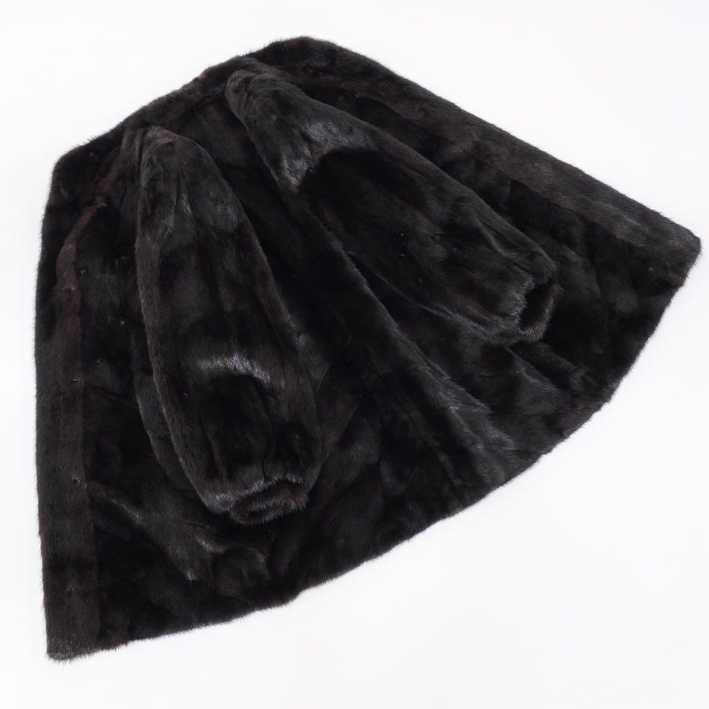 1l27 Black Jewel ブラックジュエル 希少デザイン ダークミンク ロングコート サイズ11号 ダークブラウン 本毛皮 MINK FURt18r