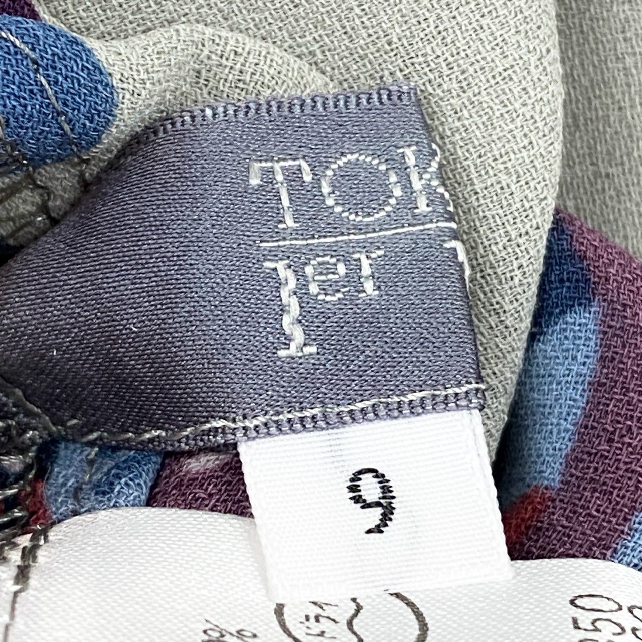 76k21 TOKUKO 1er VOL トクコプルミエヴォル フレンチスリーブ チュニックワンピース 花柄プリント  9 グレー  ポリエステル100％u02t