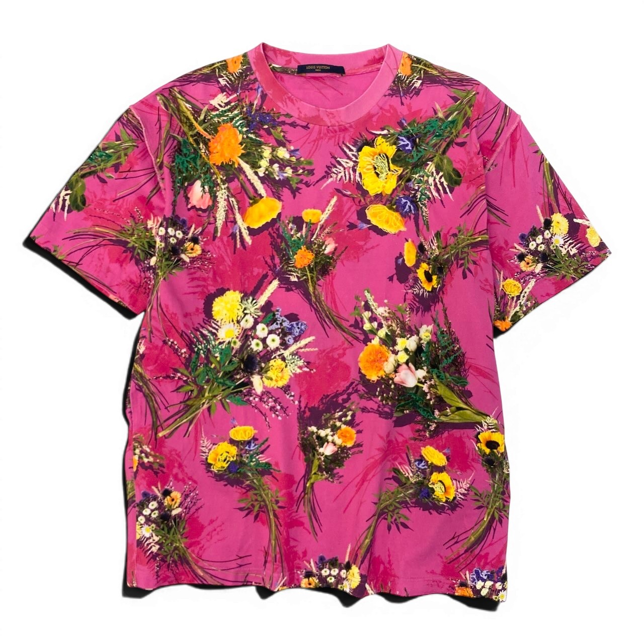 Id15 LOUIS VUITTON ルイヴィトン フラワーエンブロイダリー Tシャツ Flour Embroidery T-Shirt サイズM ピンクt18r