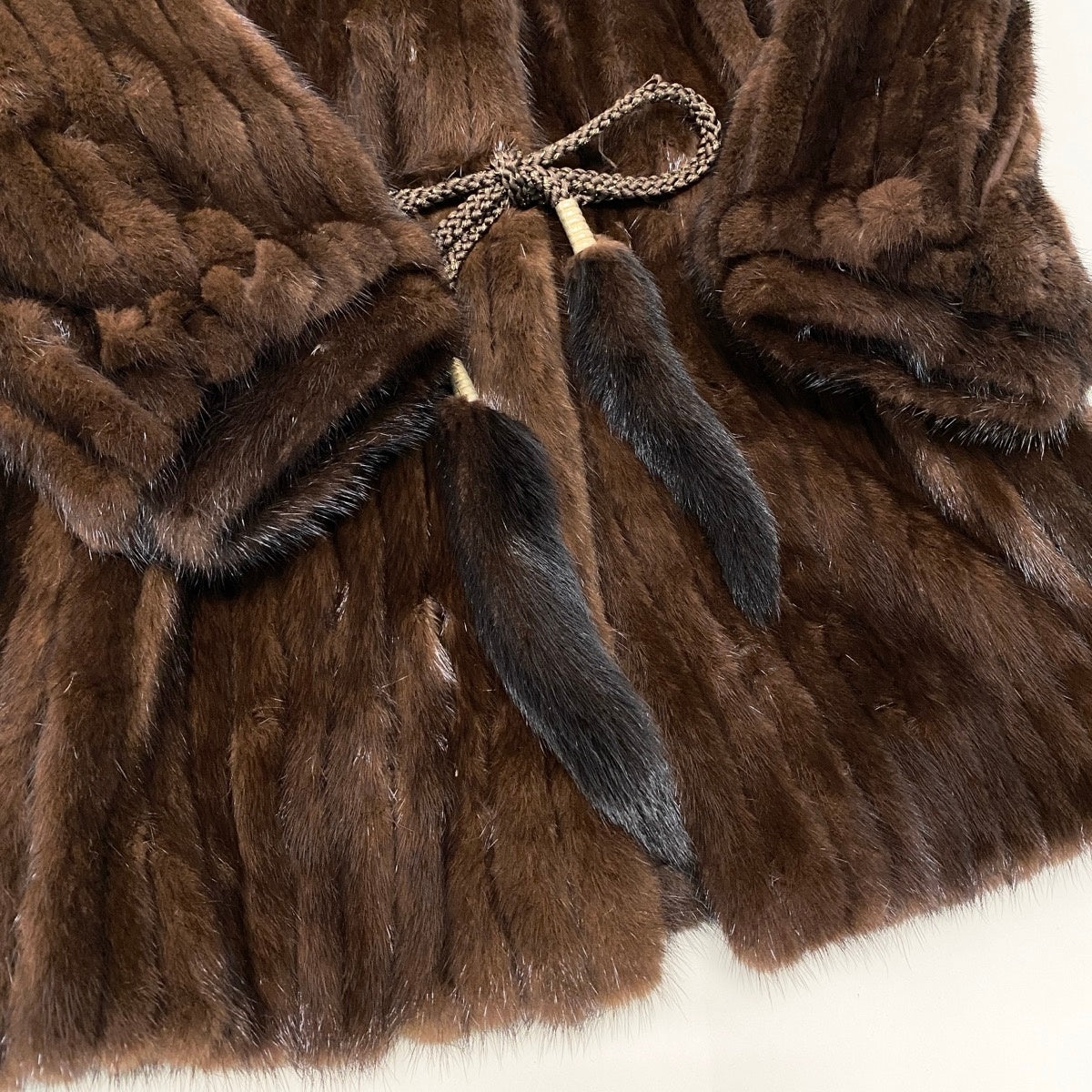 7g29 SAGA MINK サガミンク 銀サガ ミンクコート デミバフミンク ドローコード付 9号 ブラウン MINK FUR レディースu02t