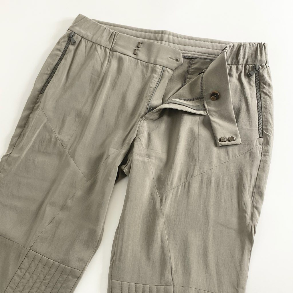 2d10-1 《美品》 BRUNELLO CUCINELLI ブルネロクチネリ シルク素材 イージーパンツ リラックスパンツ 44(XL相当) ベージュ系 レディース 婦人服