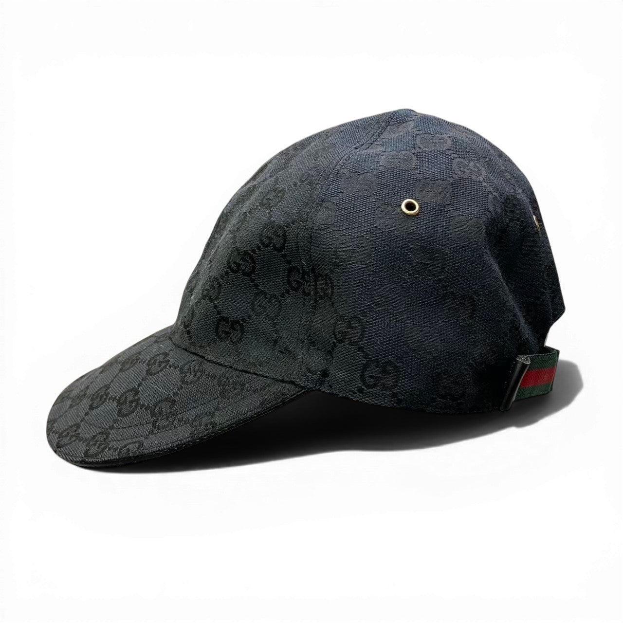 c18 GUCCI グッチ シェリーライン GGキャンバス キャップ Sherry Line GG Canvas Cap サイズL ブラック 帽子 イタリア製
