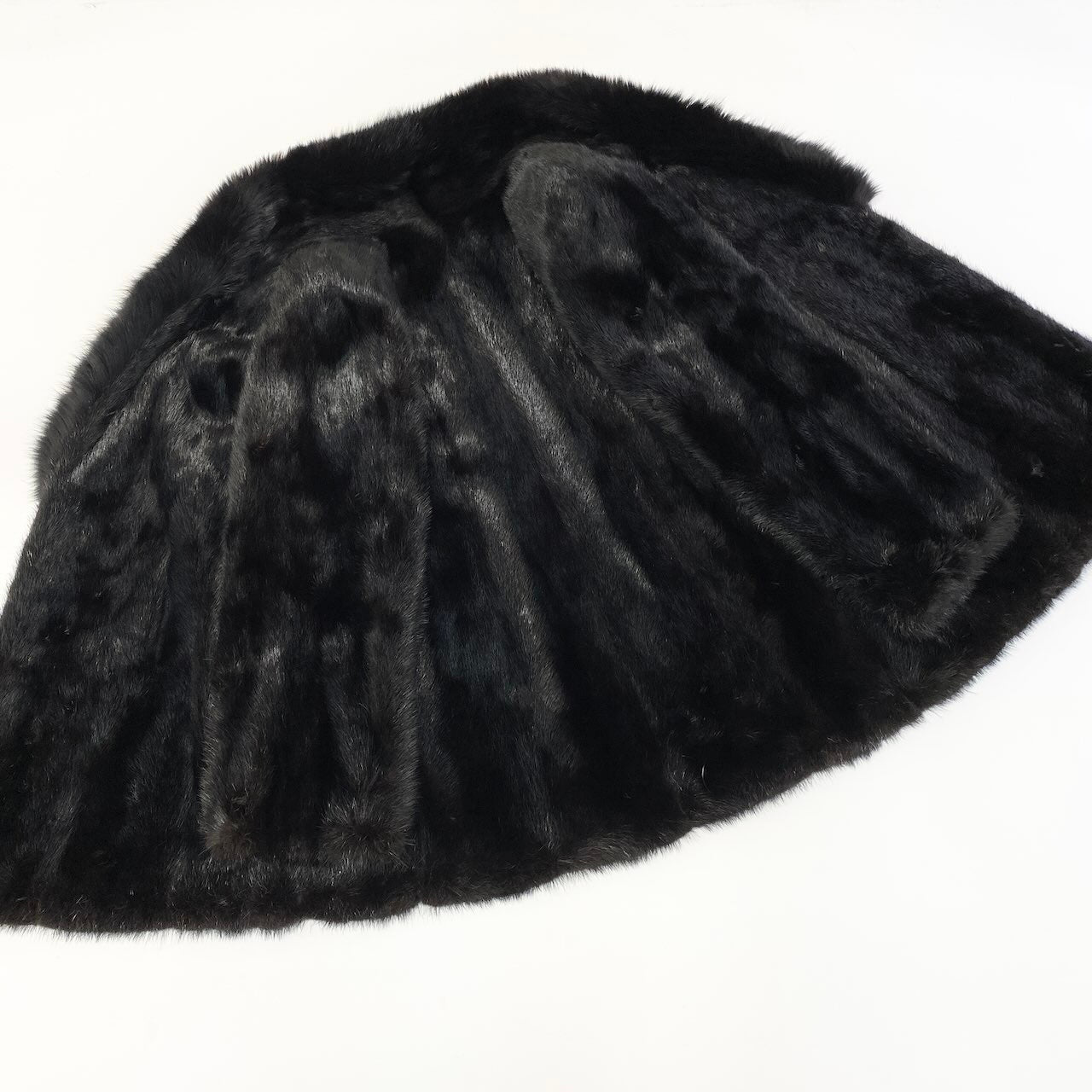 34c20 ダークミンク × フォックスファー コート サイズ11 ブラック 本毛皮 Mink × Fox Fur Coatt18r