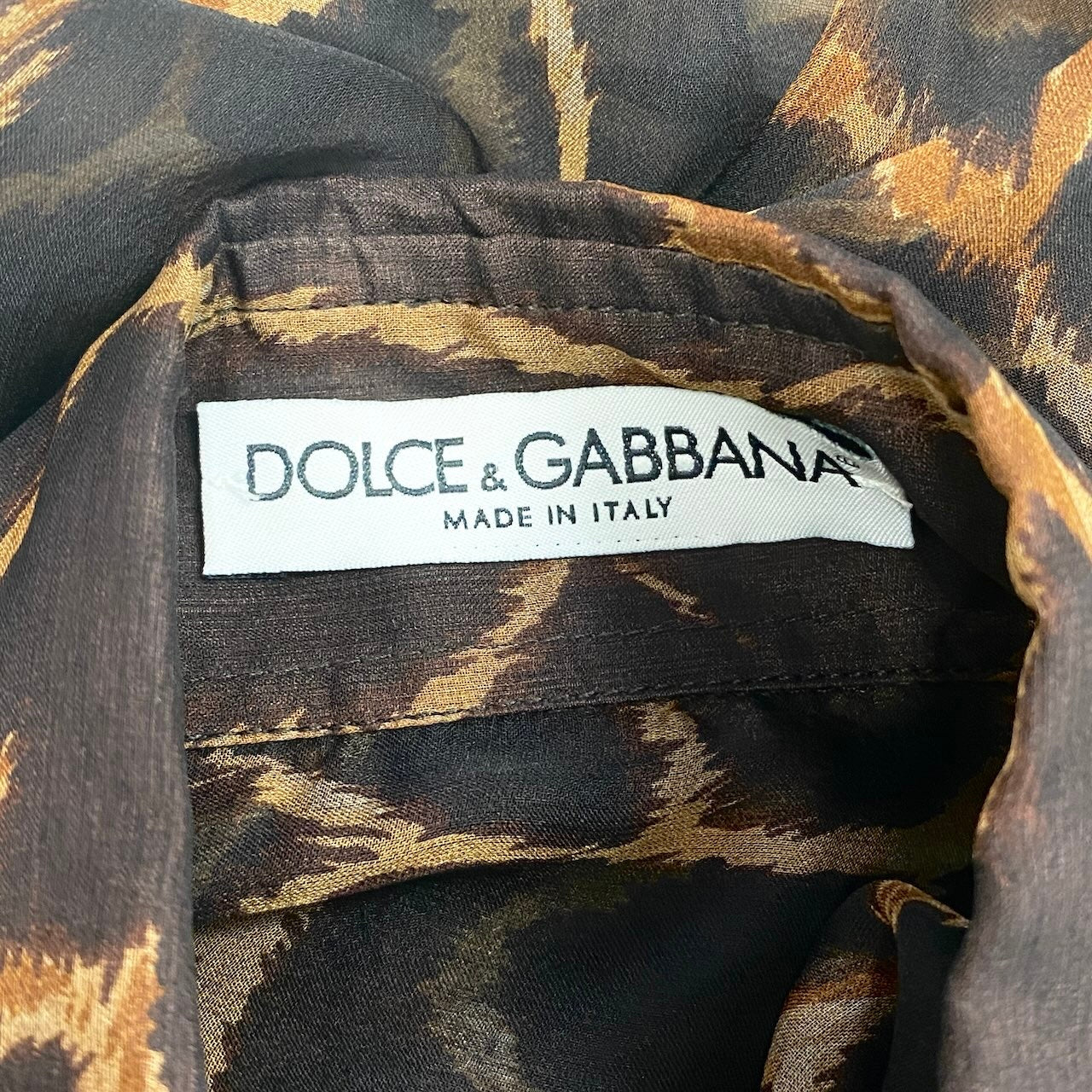 72e21 DOLCE&GABBANA ドルチェアンドガッパーナ シルクシャツ シアーブラウス キリン柄 トップス N249 1430 42サイズ ブラウン系 シルク100％ レディース 女性用u02t