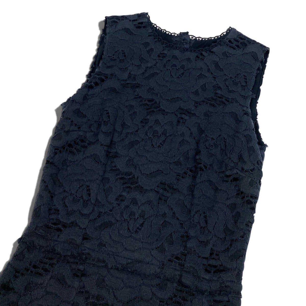 i4 DOLCE&GABBANA ノースリーブレースワンピース ドレス イタリア製 38サイズ ブラック レディース 女性用u02t