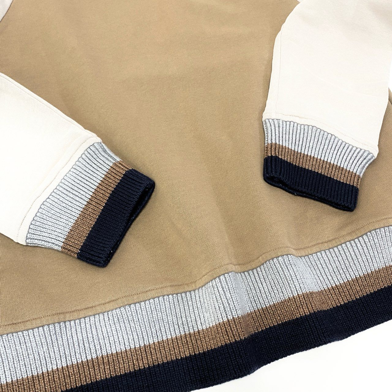 78b5【美品】HERNO ヘルノ ラグランスリーブ スウェット トレーナー トップス 50サイズ ブラウン系 コットン100％ メンズ 男性用u02t