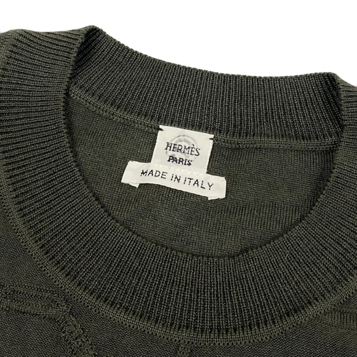 58i15 《極美品》 HERMES エルメス Torsades トルサード ニットワンピース トップス 36 ダークグリーン シルク カシミヤu02t