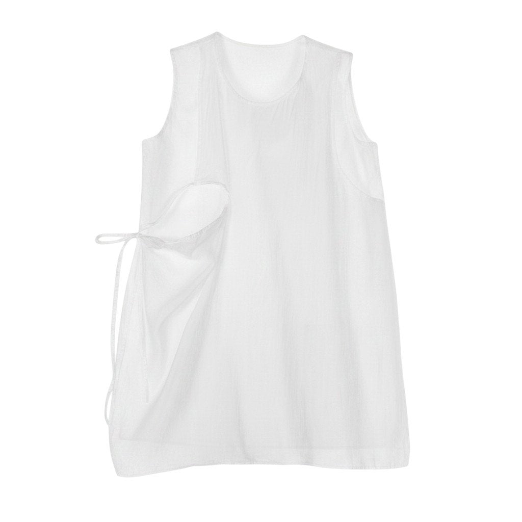 Ae28 Y`s ワイズ YOHJI YAMAMOTO ヨウジヤマモト ノースリーブ チュニックワンピース レイヤード風 サイズ2 ホワイト コットン100％ レディース 女性服u02t
