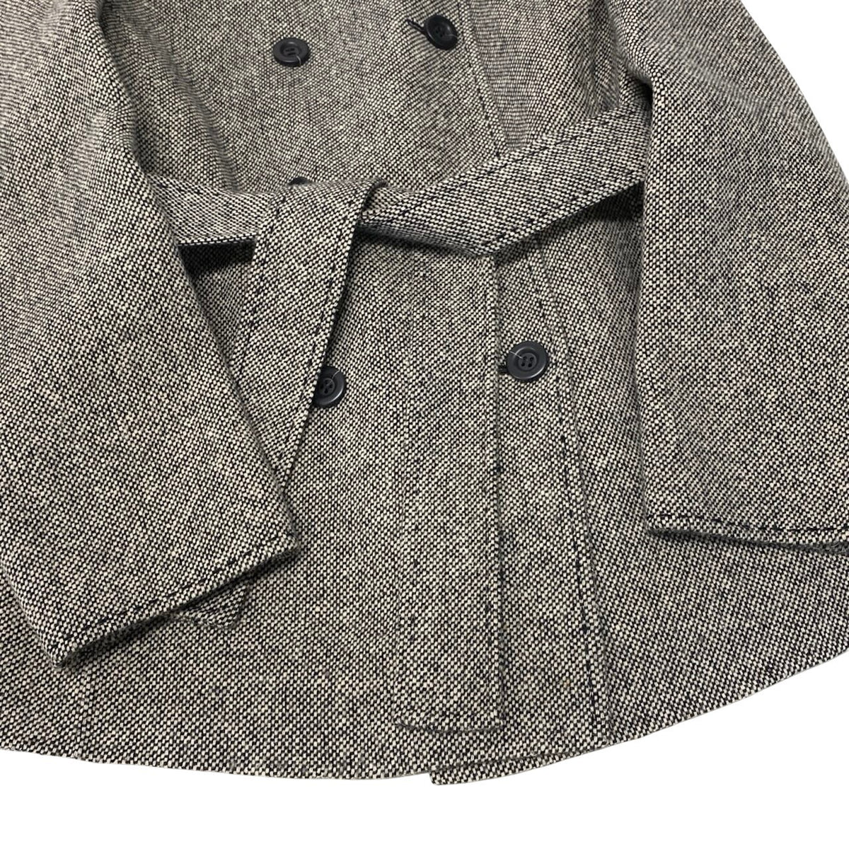32i28 BURBERRY LONDON バーバリーロンドン ダブルブレスト ショートコート ツイードコートジャケット 9サイズ アイボリー ブラック レディース 女性用u02t