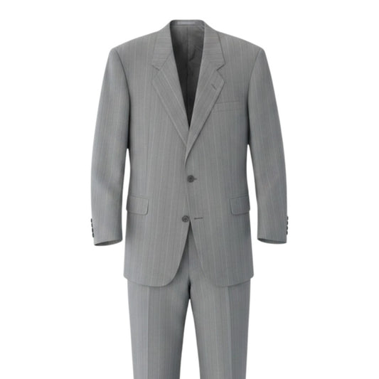 68g4 Christian Dior MONSIEUR クリスチャンディオール セットアップ シングルスーツ ストライプ柄 サイズAB6 グレー ウール100％ メンズ 紳士服o07t