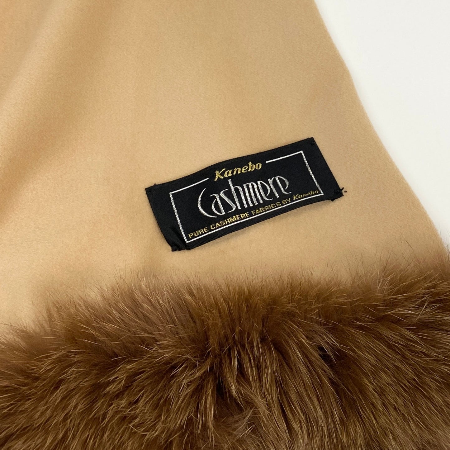 12L15 PIERRE BALMAIN ピエールバルマン カネボウ 総カシミア ポンチョ ケープコート アウター フォックスファー キャメルブラウン カシミア レディース 女性用k02i