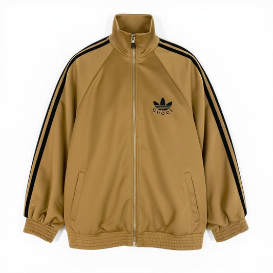 Md7 【新品保管品】GUCCI グッチ × adidas アディダス トラックジャケット  ジャージージップジャケット アウター XSサイズ ベージュ メンズ 男性用o07t