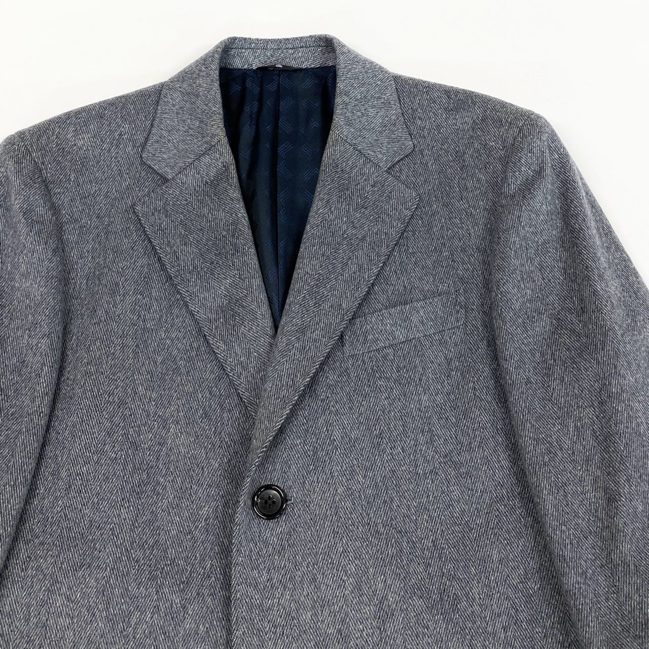 31L8 LANVIN COLLECTION ランバン コレクション ロングテーラードジャケット ロングジャケット カシミヤジャケットコート アウター 45サイズ グレー カシミヤ100％ メンズo07t