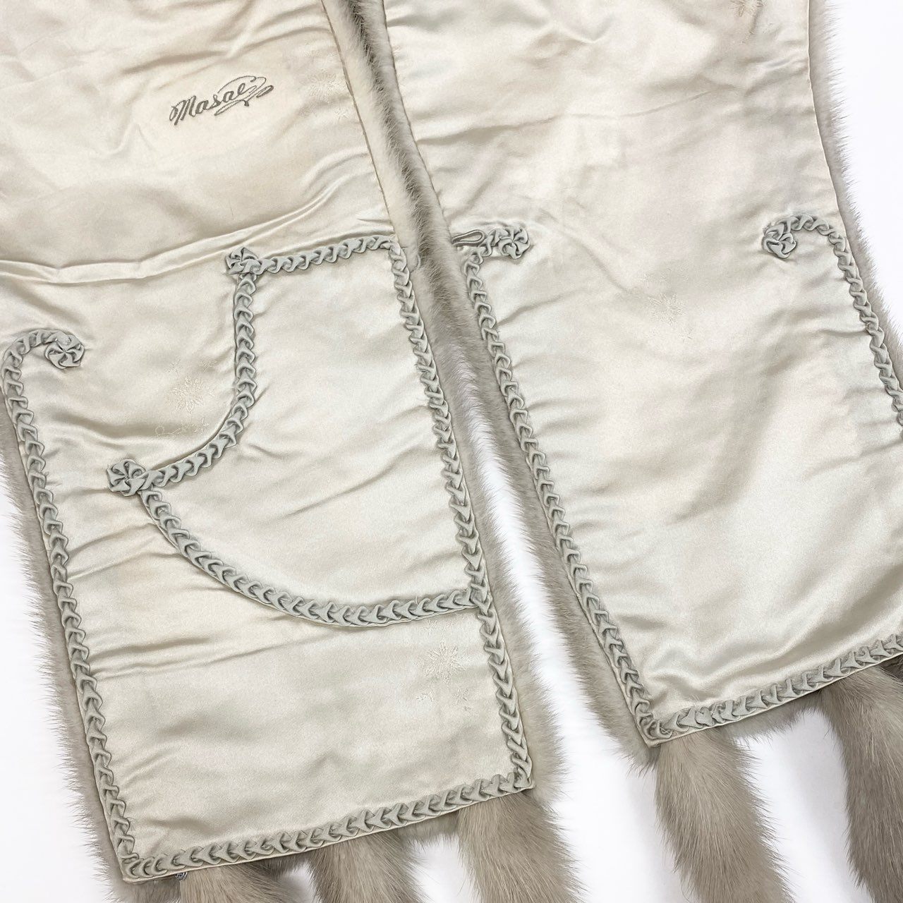 87j23 最高級毛皮 サファイアミンク ミンクファー 毛皮マフラー 大判ティペット 衿巻 シルバーグレー ミンクファー レディースu02t