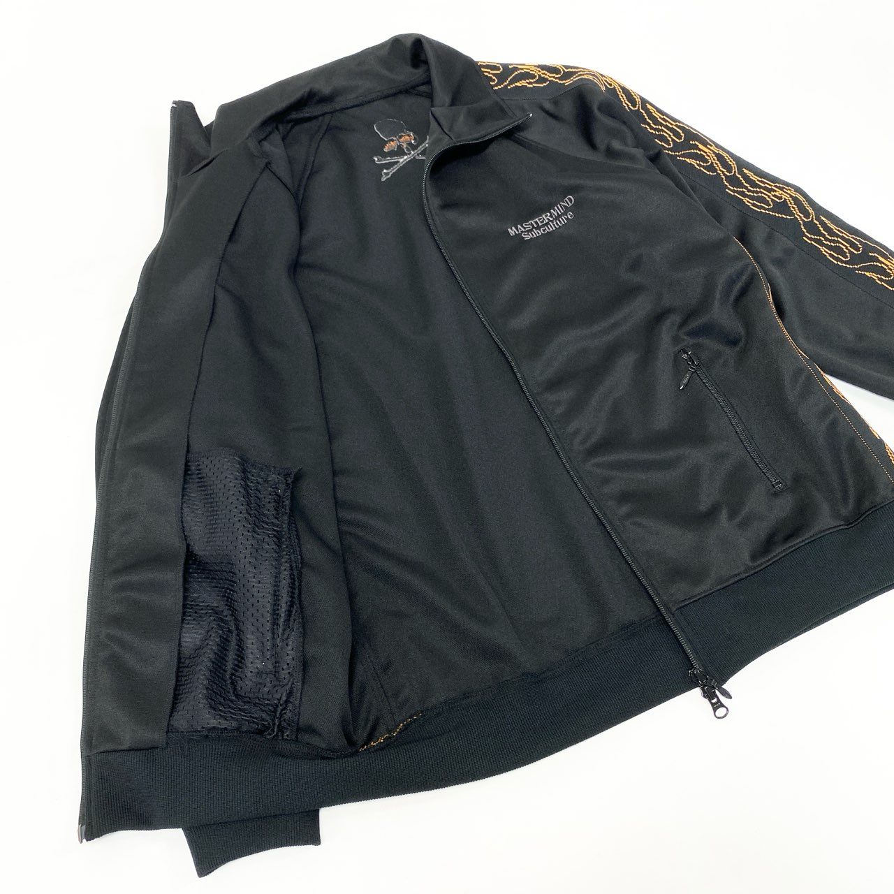 66k11 【極美品】Subculture MASTERMIND サブカルチャー マスターマインド TRACK JACKET トラックジャケット サイズ2 ブラック メンズ ジャージk02i