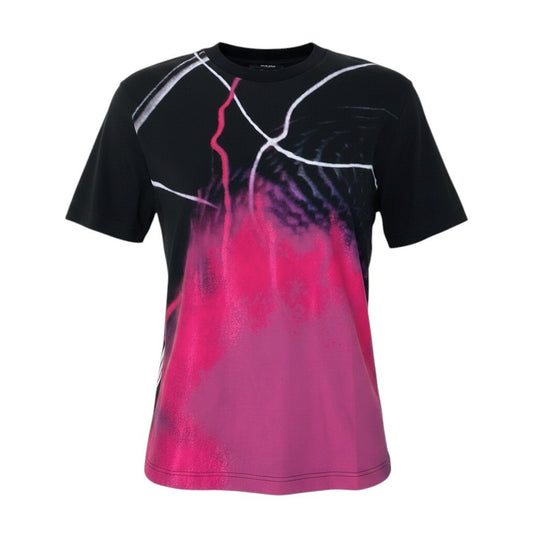 Mf25 【美品】PRADA FW19 PREMONTION GRAPHIC PRINT TEE XSサイズ ブラック ピンク コットン100％ メンズ 男性用u02t