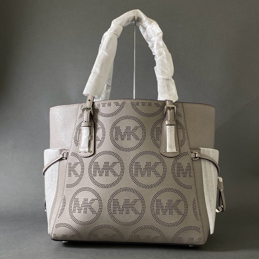 Hh4 《未使用保管品》 MCHAEL KORS マイケルコース EV TOTE レザートートバッグ 38S0SV6T4U パールグレー レザー レディース 女性用 鞄