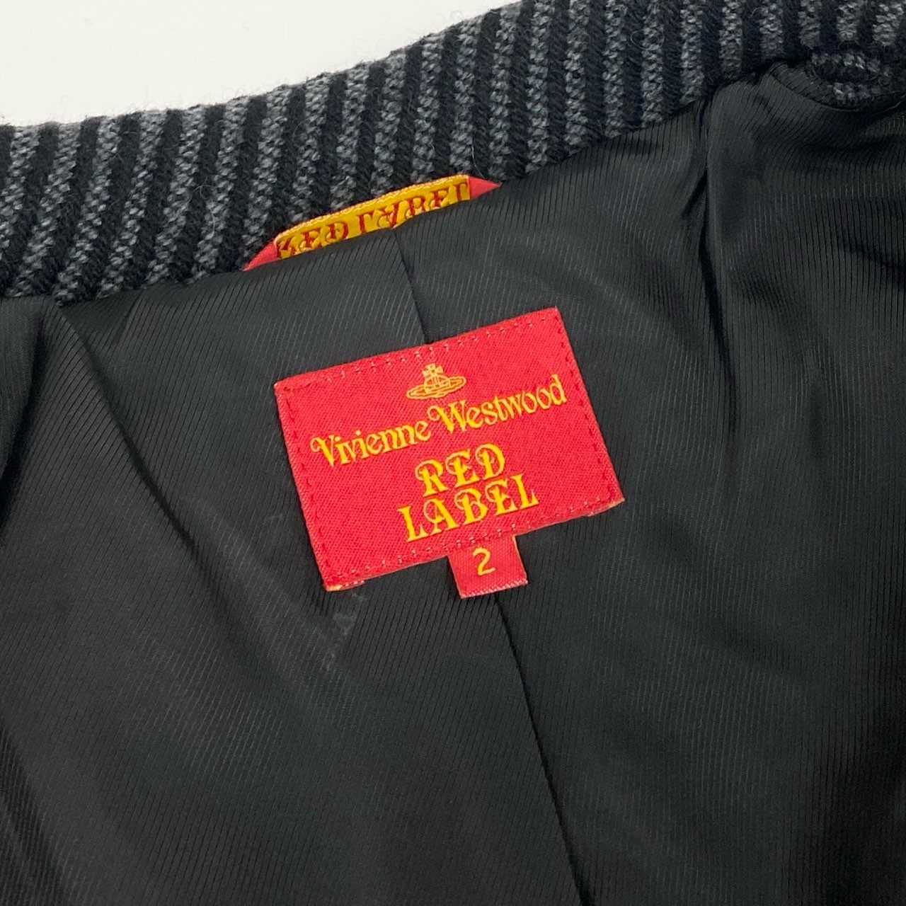 74i8 Vivienne Westwood RED LABEL ヴィヴィアンウエストウッド レッドレーベル 日本製 オーブボタン デザイン ウールコート ピーコート ジャケット 2 グレー ブラック レディースk02i