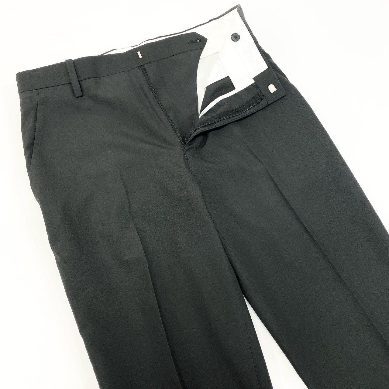 19k10 《美品》 JOHN SMEDLEY ENGLAND ジョンスメドレー セットアップスーツ シングル 2B アンコンジャケット スラックス ウール混 メンズ 紳士服 1 S ダークグレーu02t