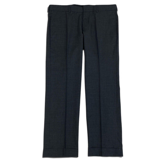 78j6 GUCCI グッチ スラックスパンツ 千鳥格子 ボトムス 50Rサイズ グレー ウール100％ メンズ 男性用u02t