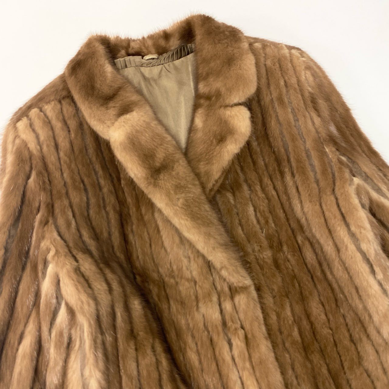 38c4 パステルミンク ファーコート サイズ9 ブラウン 本毛皮 Pastel Mink Fur Coat 毛質◎t18r