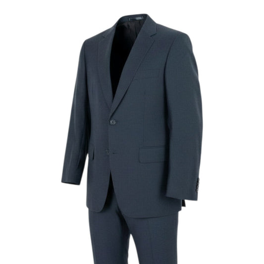 66a14【美品】 Paul Smith ポールスミス セットアップスーツ シングルスーツ 総柄 2B ウール混 日本製 メンズ 紳士服 M2 ネイビーo07t