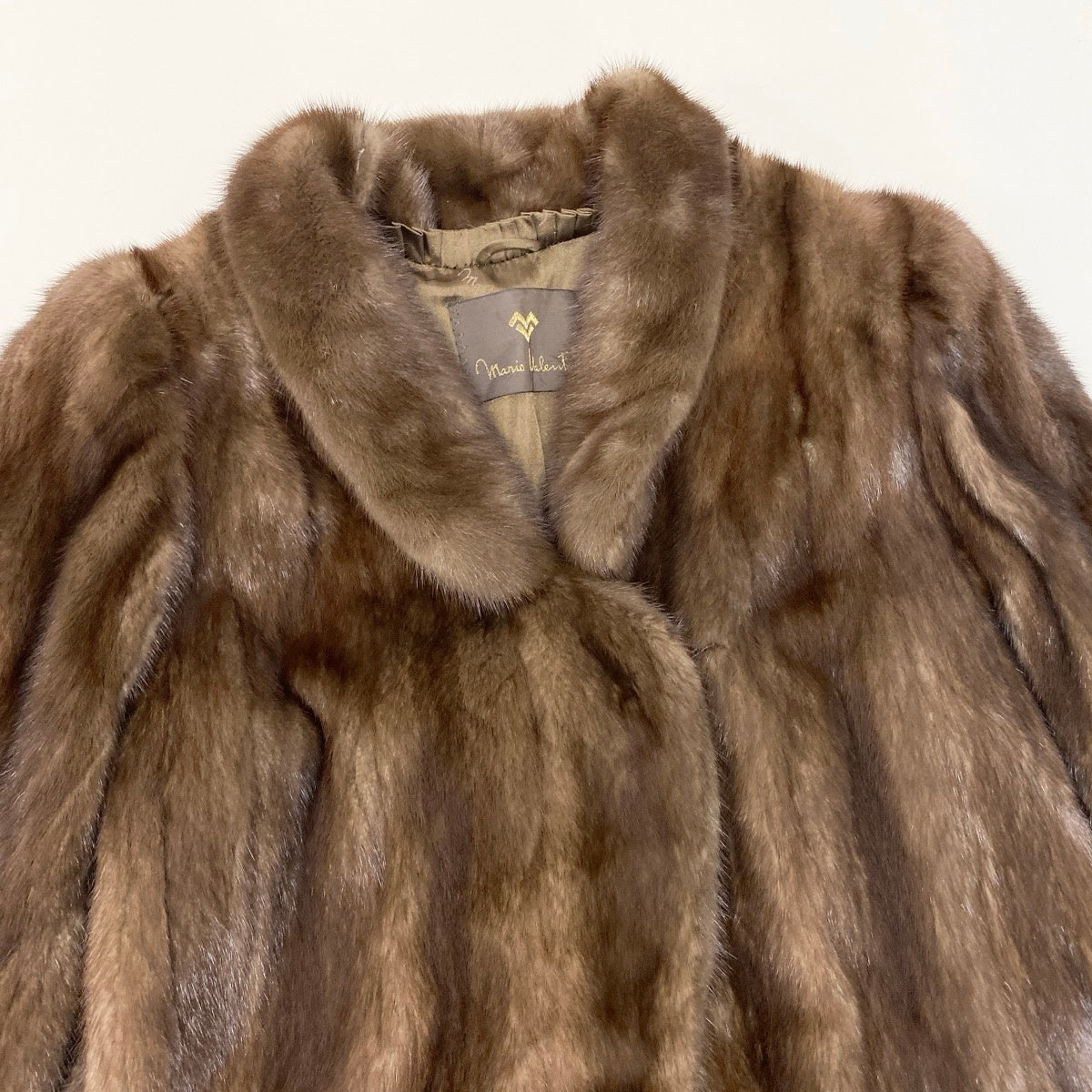 55g14 mario valentino マリオ ヴァレンティノ パステルミンク ミンクコート セミロング デザインコート F ライトブラウン ミンクファー Mink Fur Coatu02t