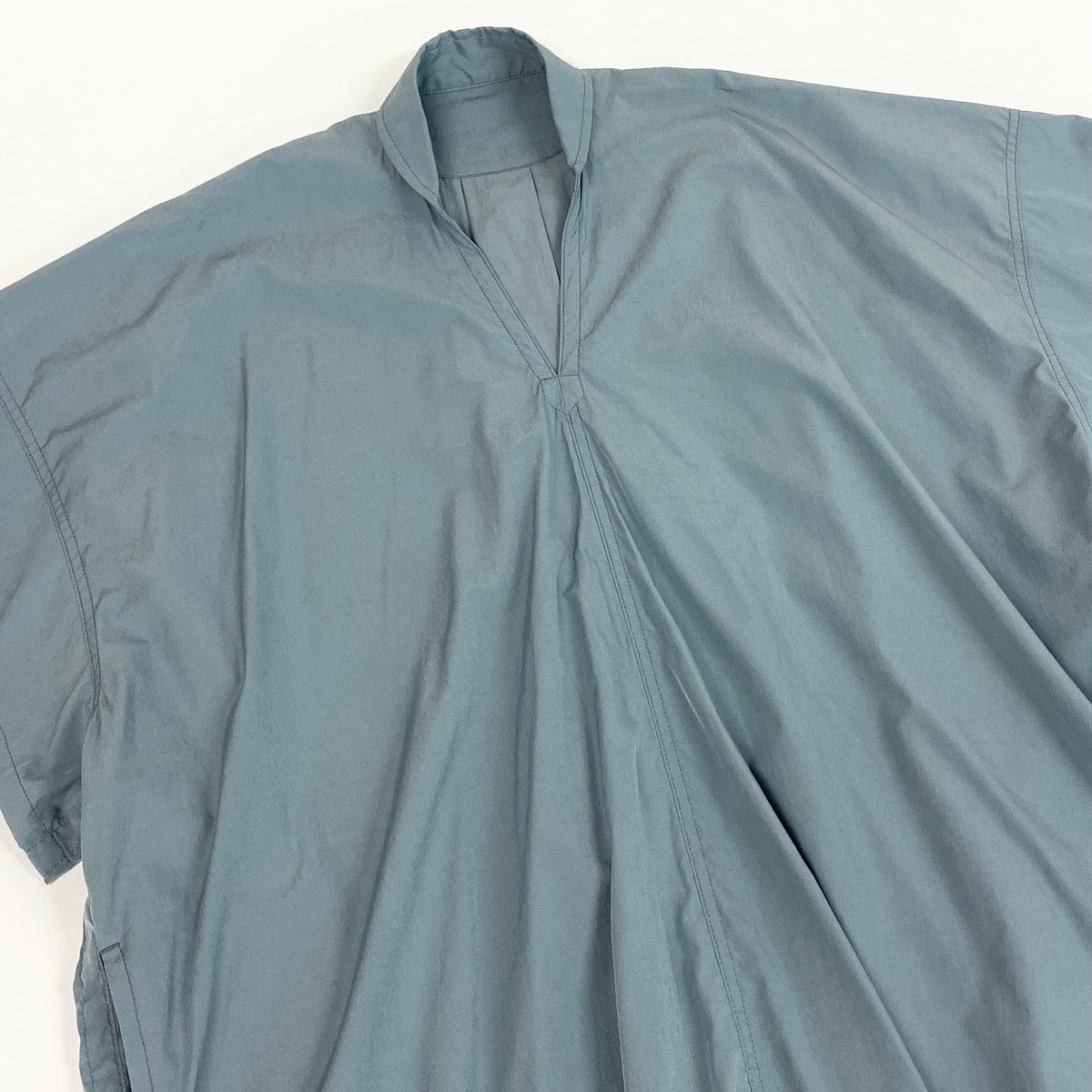 Af27 Y's ワイズ 23ss FLARED DRESS WITH SMALL COLLARS 半袖ワンピース YH-D29-026 サイズ2 グレー レディースo07t