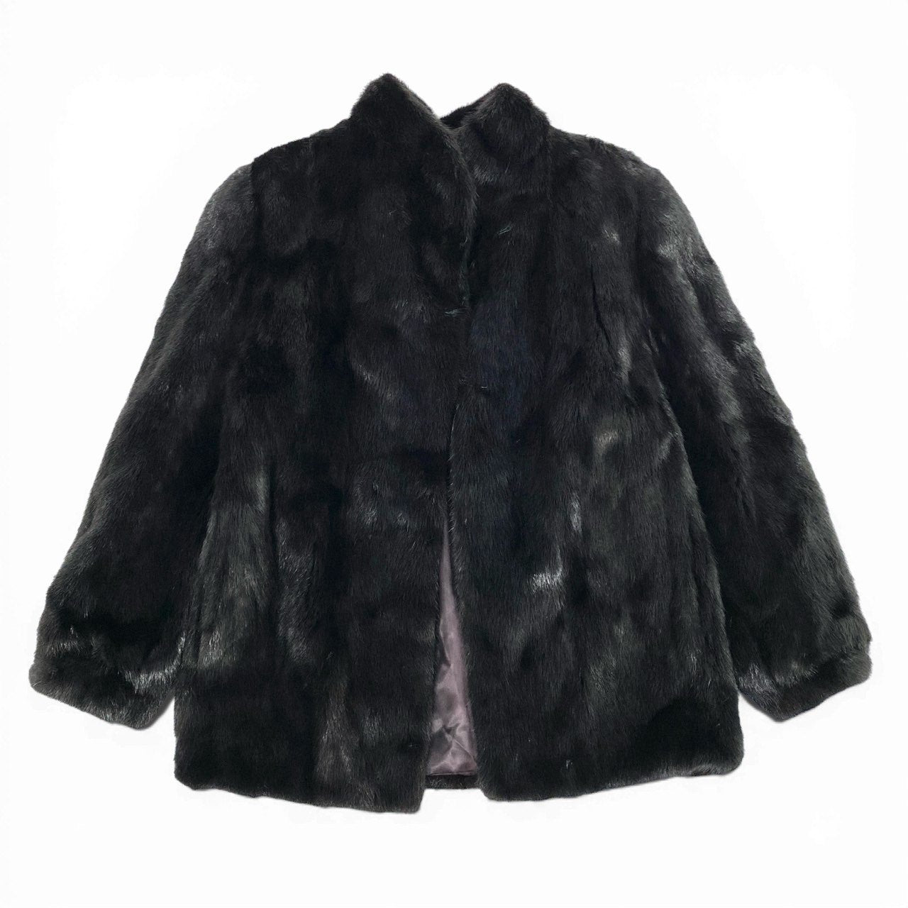 16a21 SAGA MINK サガミンク 銀サガ ダークミンク ファーコート サイズ13 ブラック 最高級本毛皮 Black Mink Fur Coatt18r