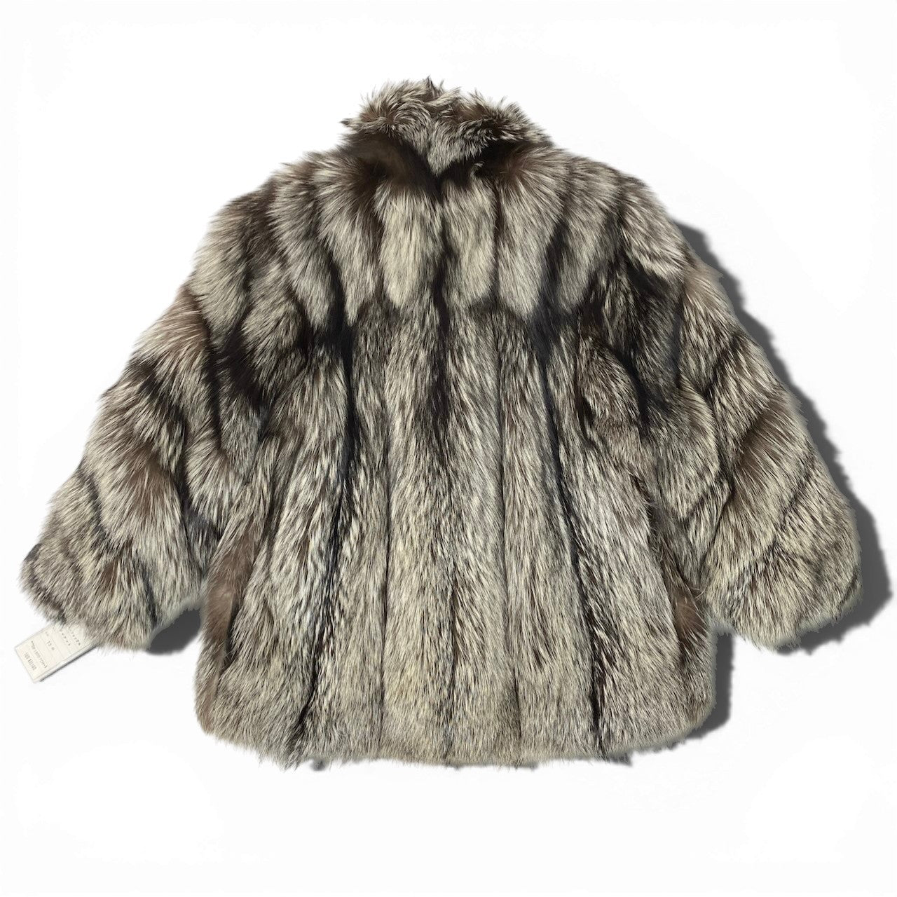 64c14 タグ付 Sun Rolian 極厚 シルバーフォックス ファーコート サイズ13 茶系 本毛皮 Silver Fox Fur Coatt18r