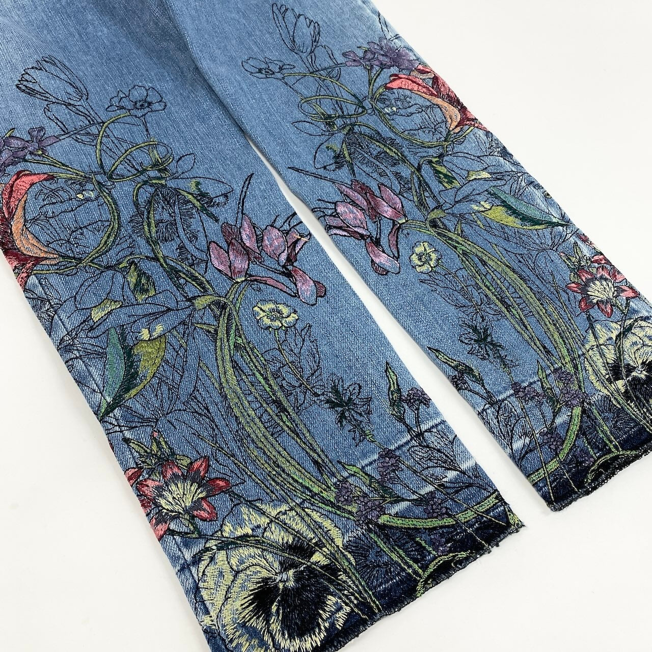 Ie7 GUCCI グッチ トムフォード期 花柄刺繍 デニムパンツ Tom Ford Floral Embroidery Denim Pants サイズ42 インディゴブルーt18r