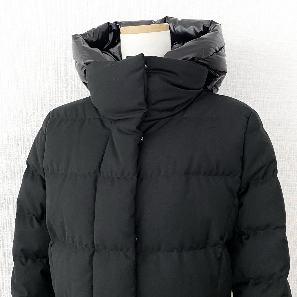 32e4 【美品】 WOOLRICH ウールリッチ Hooded Alsea Down Coat ダウンコート S ブラック アウター ジャケット