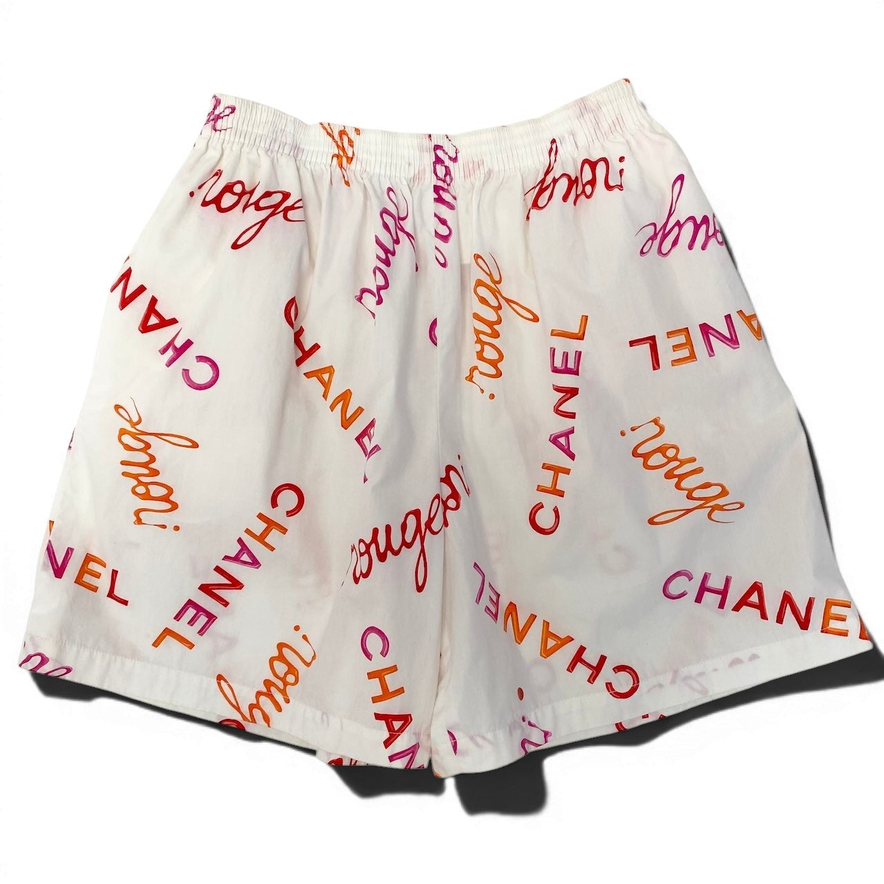 e8 CHANEL 1996年 ヴィンテージ コットンショートパンツ 38サイズ ホワイト コットン100％ レディース 女性用u02t