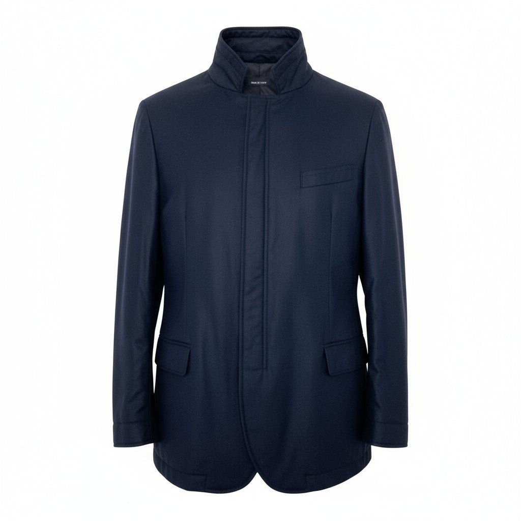 17k9 GIORGIO ARMANI ジョルジオアルマーニ カシミヤ 中綿ブルゾン ジャケット アウター イタリア製 46 S Mサイズ相当 ネイビー カシミア メンズo07t