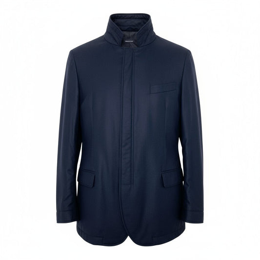 17k9 GIORGIO ARMANI ジョルジオアルマーニ カシミヤ 中綿ブルゾン ジャケット アウター イタリア製 46 S Mサイズ相当 ネイビー カシミア メンズo07t