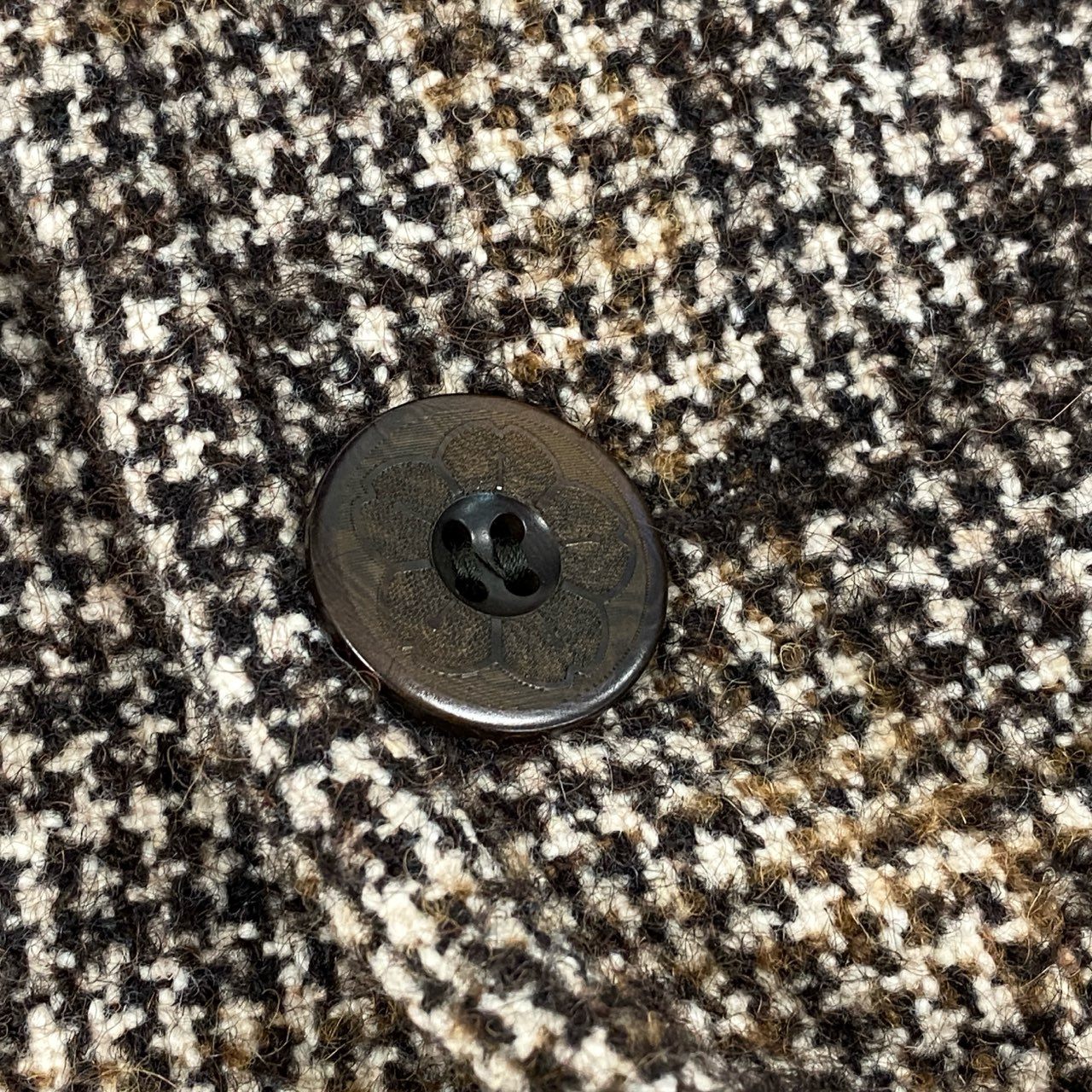 17e7 MONTEDORO モンテドーロ アルパカ モヘア 千鳥格子 クラシックPコート サイズ44 裏起毛 ツイード ブラウン メンズ 男性用 アウター クラシコ