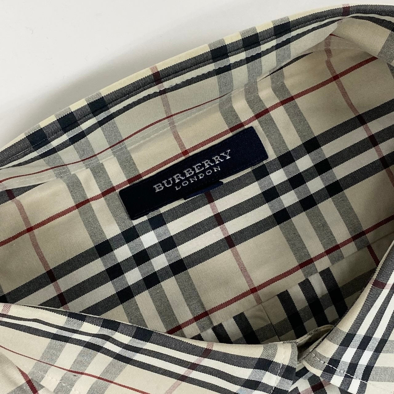 Ic27 BURBERRY バーバリー ノバチェックシャツ 半袖シャツ コットンシャツ トップス LLサイズ ベージュ コットン100％ メンズ 男性用u02t