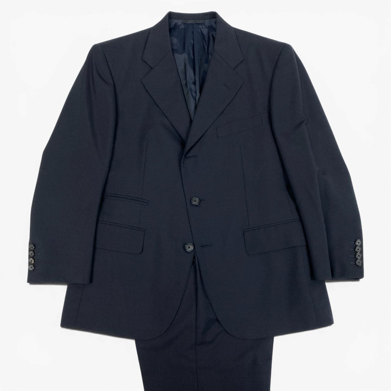 35a30 BURBERRY LONDON バーバリーロンドン スーツセットアップ テーラードジャケット スラックス 42サイズ ダークネイビー メンズ 男性用o07t
