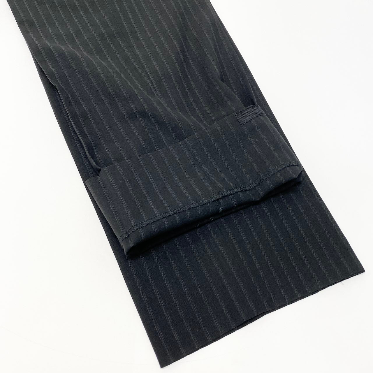 55c19 ARMANI COLLEZIONI アルマーニコレツィオーネ セットアップスーツ シングルスーツ背抜き 2B ストライプ柄 メンズ 紳士服 ビジネス フォーマル イタリア製 50 ブラック ウール100％u02t