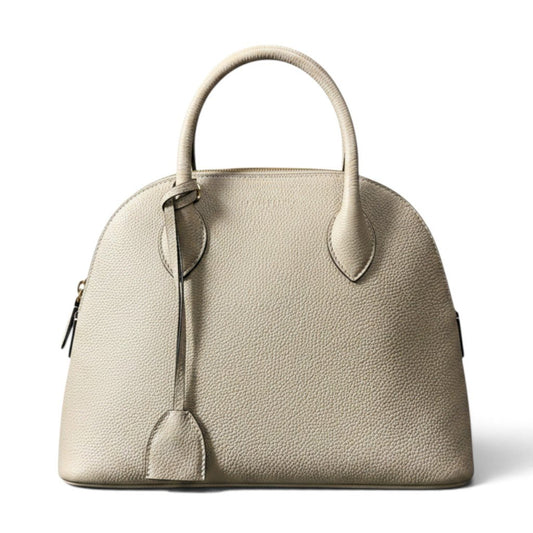 Bh20【美品】BONAVENTURA ボナベンチュラ エマバッグ 28 ハンドバッグ シュリンクレザー グレージュ レザー レディース 女性用k02i