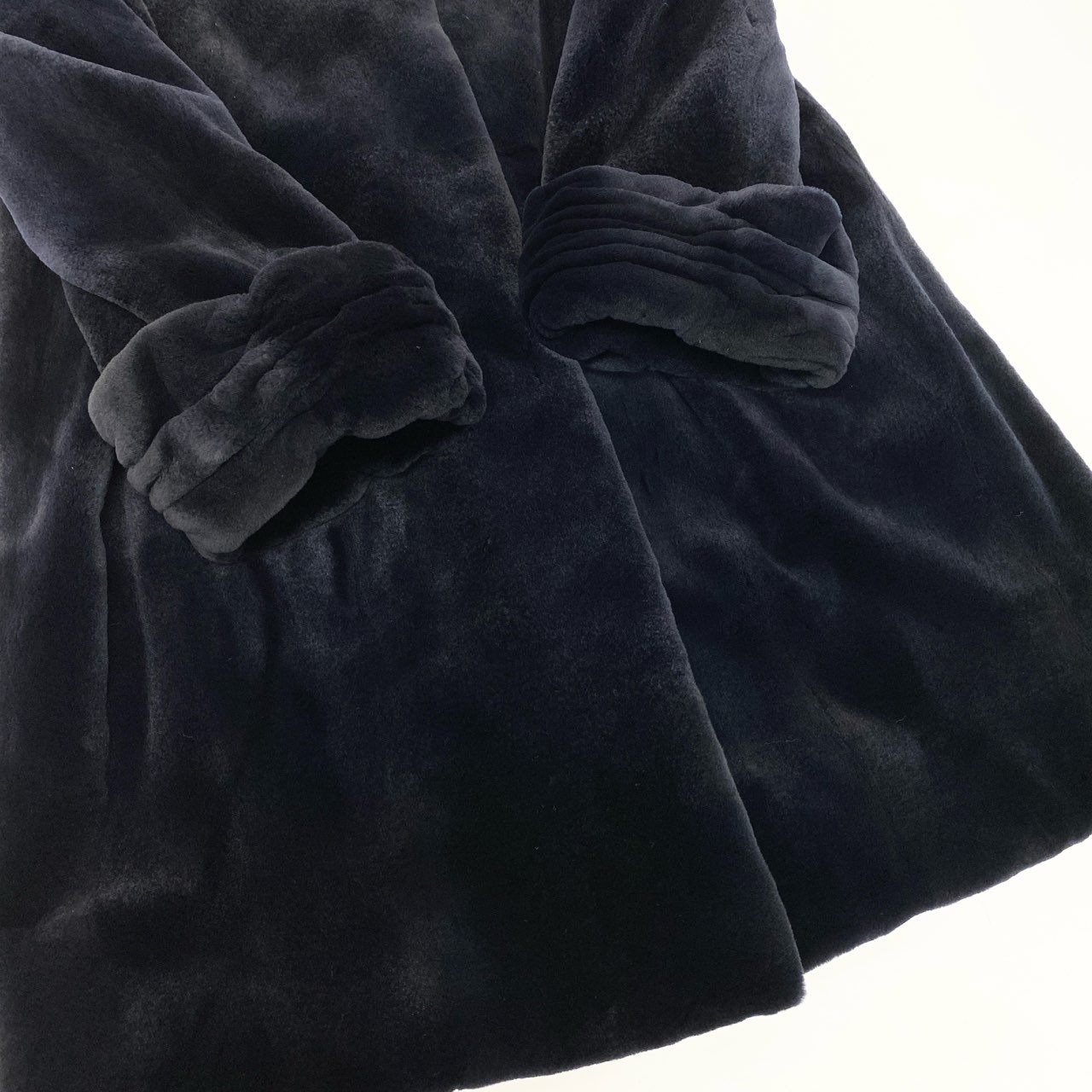 39k1《美品》定価98万 ICRISTALLI ROYAL SAGA MINK 金サガ シェアードミンク ロングコート F ブラック 最高級本毛皮 リアルファーt18r