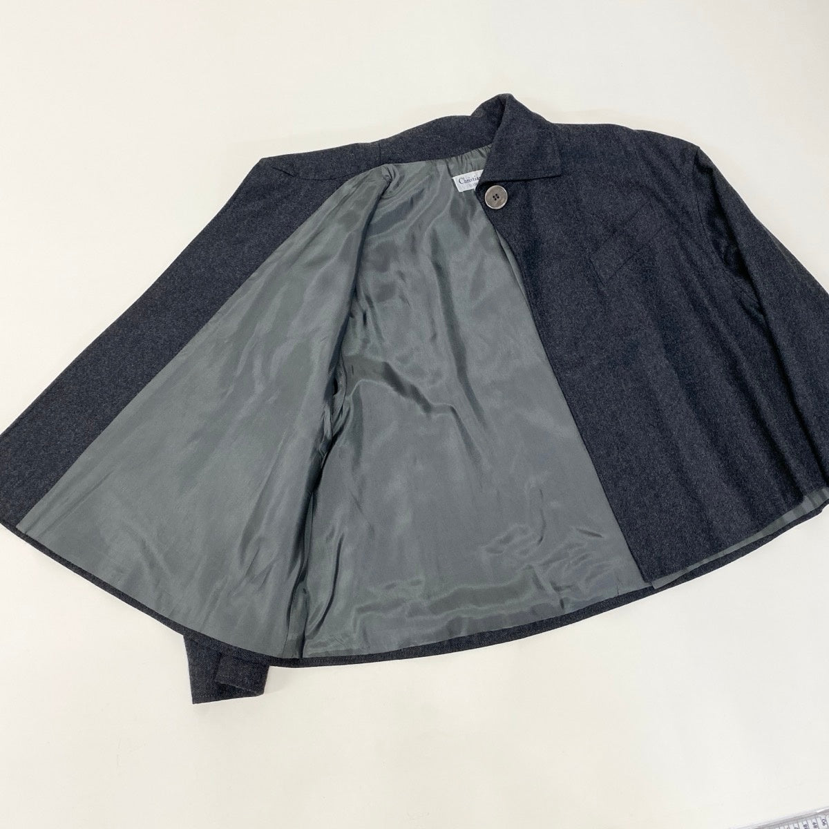 Ef24 Christian Dior ウールジャケット ショートコート 42/8サイズ グレー ウール100％ レディース 女性用u02tu02t
