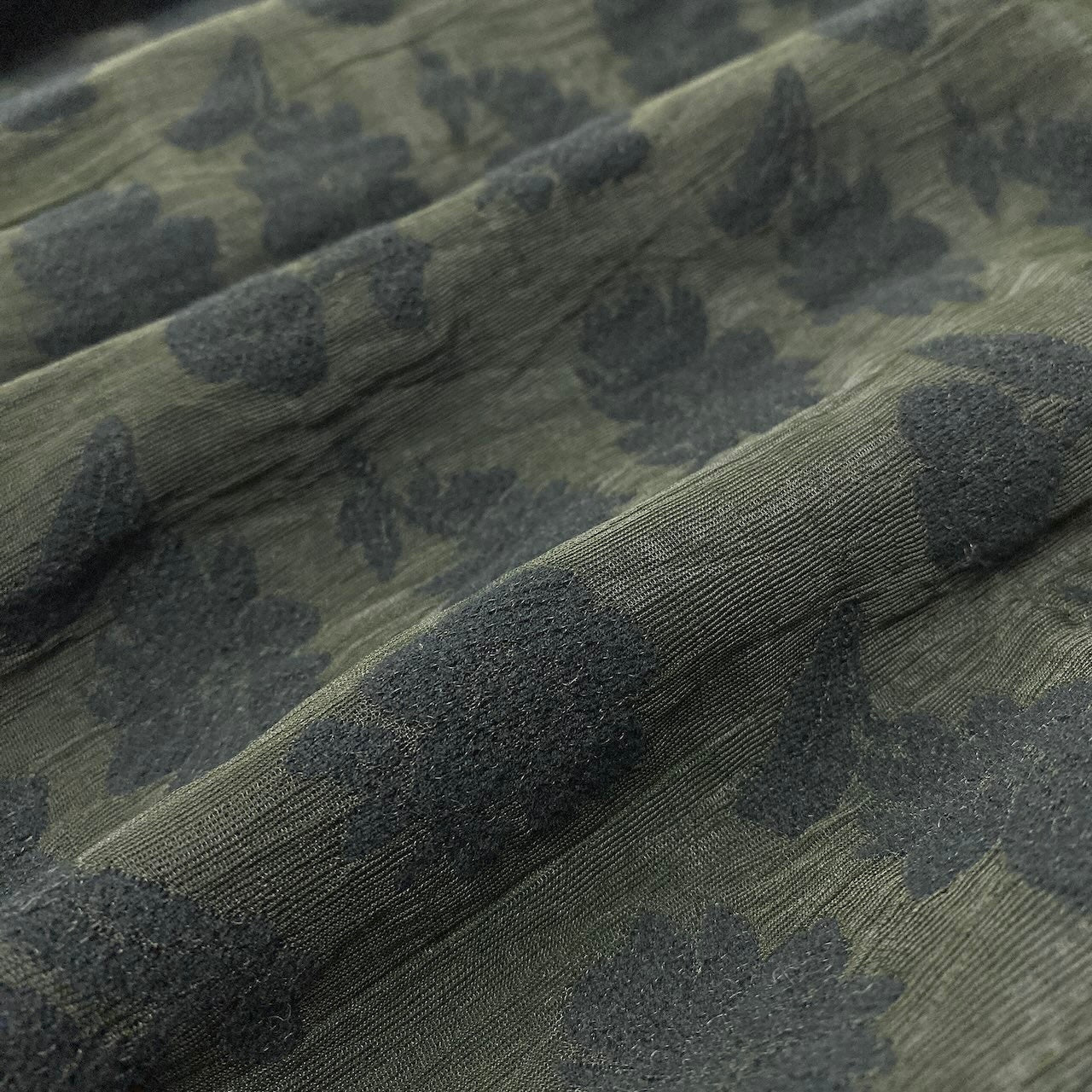 Ae26 Y`s ワイズ YOHJI YAMAMOTO ヨウジヤマモト 花柄刺繡 半袖シャツ YN-T21-967 サイズ2 カーキ ブラック レディース 女性服u02tu02t