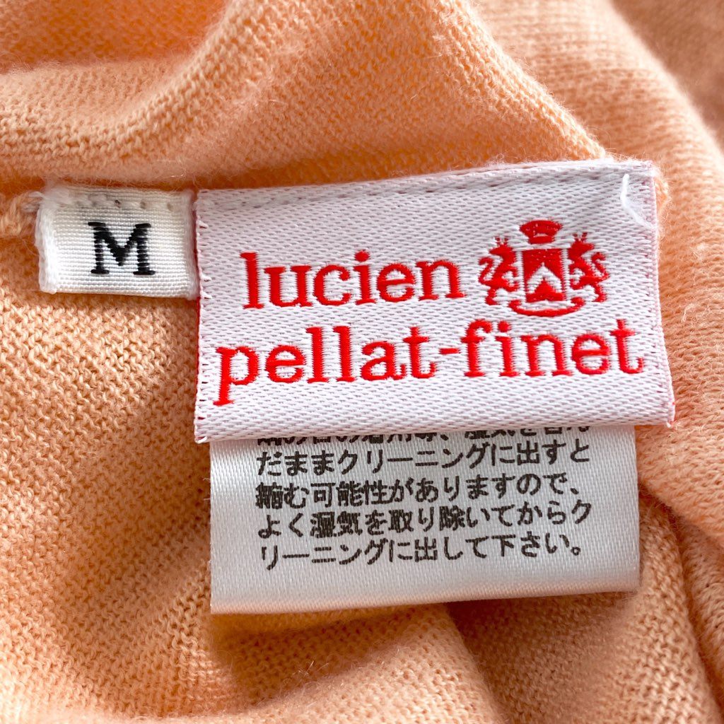 12d5 lucien pellat-finet ルシアンペラフィネ カシミヤブレンド ニットカーディガン スカル ワッペン ハイゲージ Mサイズ オレンジ