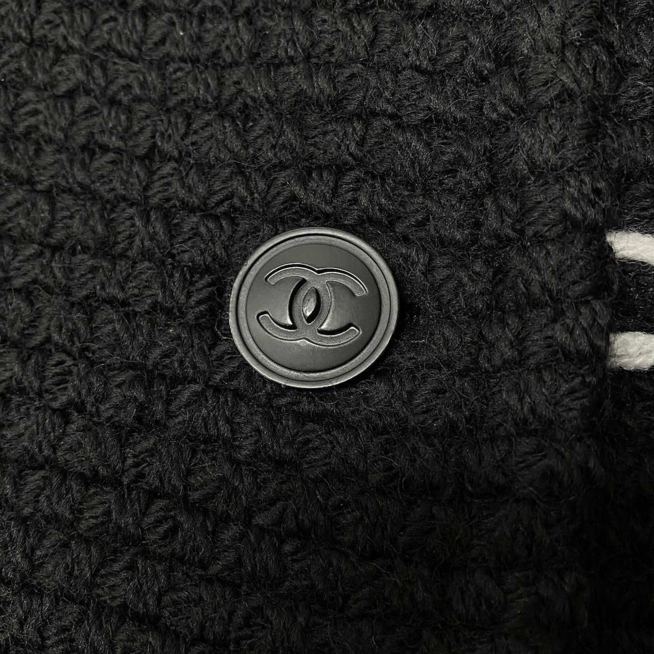 C CHANEL シャネル ビンテージ 1994A ツイードニットピーコート ココマーク P39397V28326 36サイズ ブラック ウール100％ レディース 女性用nu1
