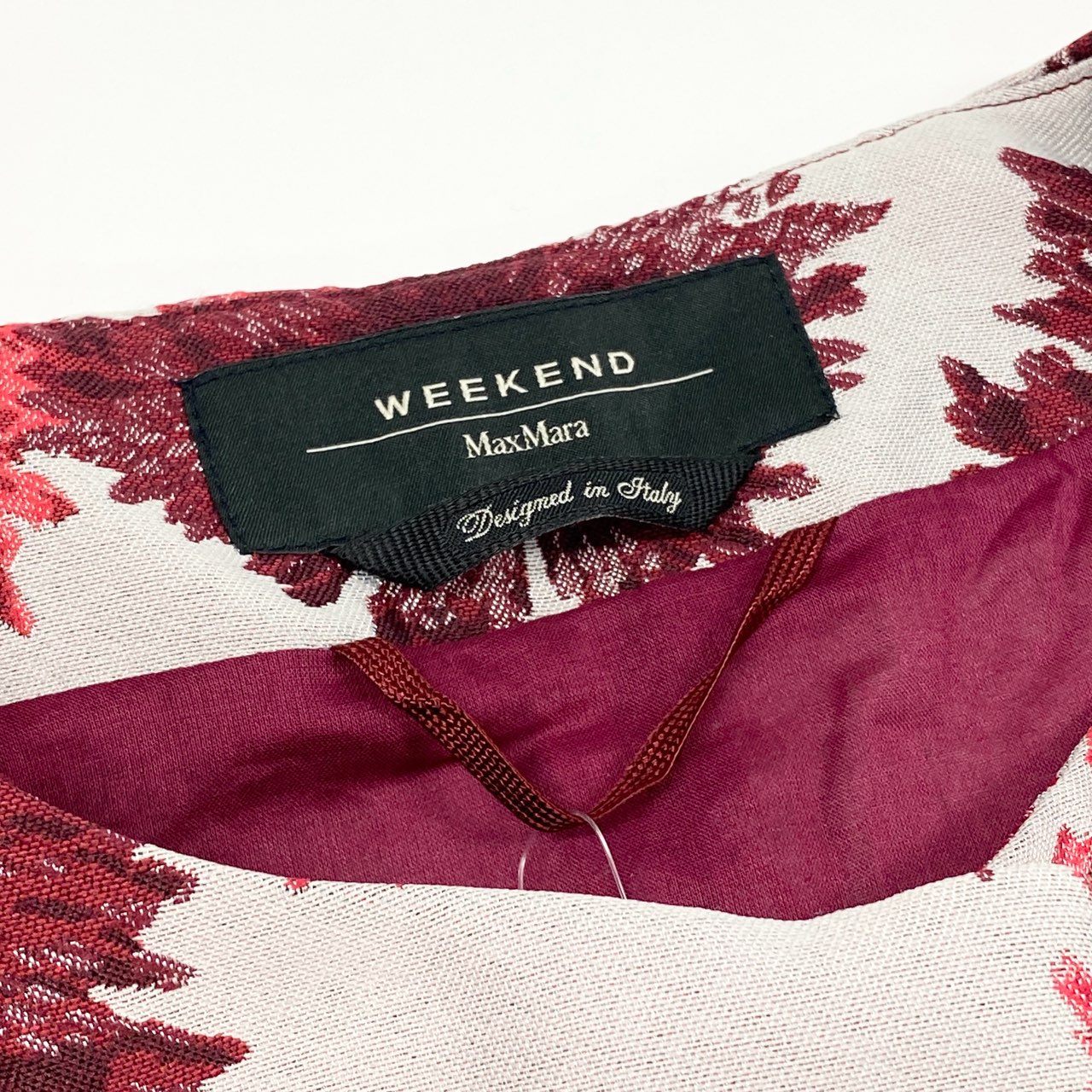 65a14 【未使用】 WEEKEND Max Mara ウィークエンド マックスマーラ ノースリーブワンピース ノーカラーコート 花柄  レディース 女性用 大きいサイズ 40/42 ホワイト レッド系u02t