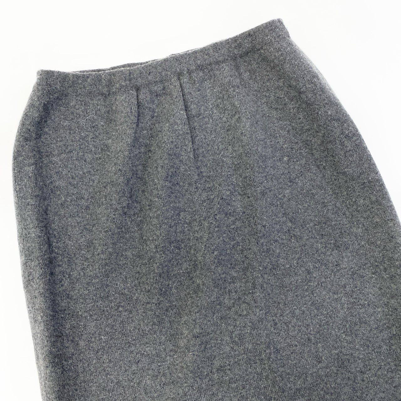 9a19 Ballantyne バランタイン ピュアカシミヤ 100％ ニットスカート サイズF グレー Pure Cashmere Knit Skirtt18r